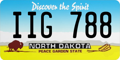 ND license plate IIG788