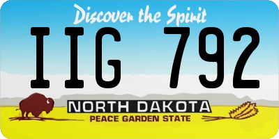 ND license plate IIG792
