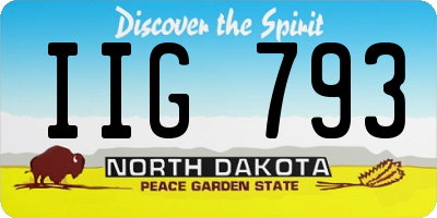 ND license plate IIG793