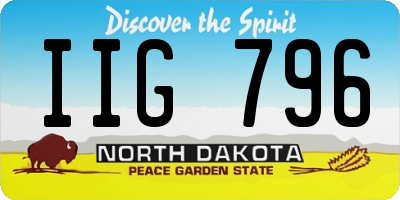 ND license plate IIG796