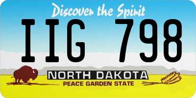 ND license plate IIG798