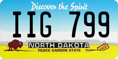 ND license plate IIG799