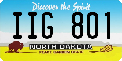 ND license plate IIG801