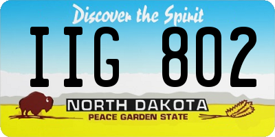 ND license plate IIG802
