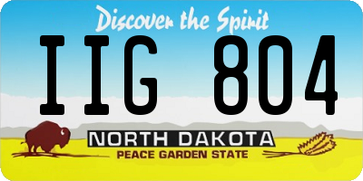 ND license plate IIG804