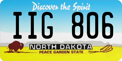 ND license plate IIG806