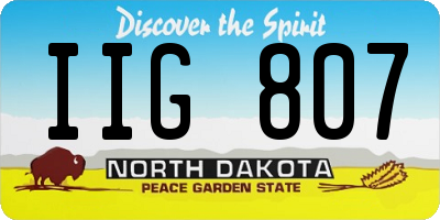ND license plate IIG807