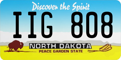 ND license plate IIG808