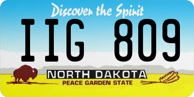 ND license plate IIG809