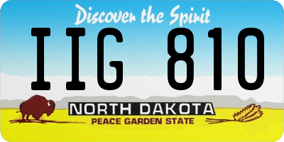 ND license plate IIG810