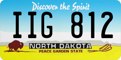 ND license plate IIG812