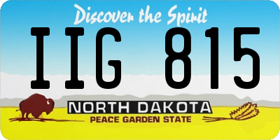 ND license plate IIG815