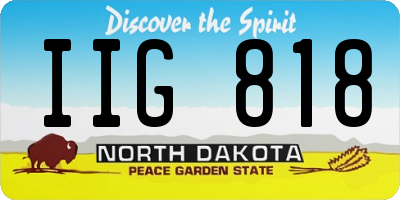ND license plate IIG818