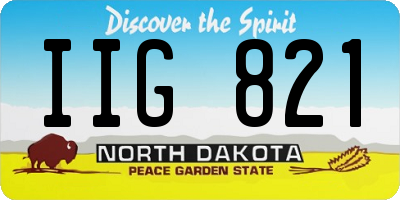 ND license plate IIG821