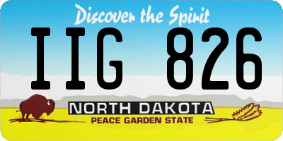 ND license plate IIG826