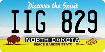 ND license plate IIG829