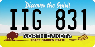 ND license plate IIG831