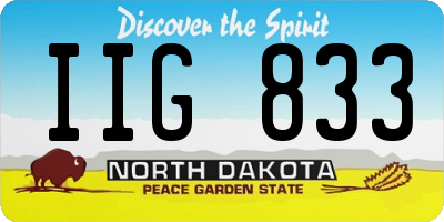 ND license plate IIG833