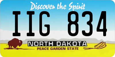 ND license plate IIG834