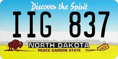 ND license plate IIG837
