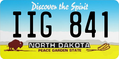 ND license plate IIG841