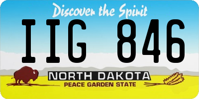 ND license plate IIG846