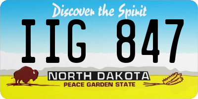 ND license plate IIG847
