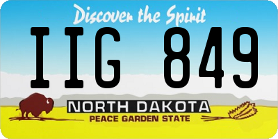 ND license plate IIG849