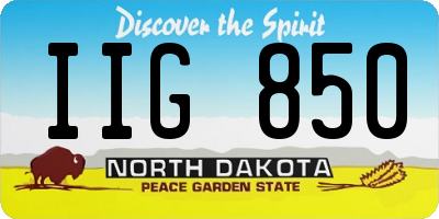 ND license plate IIG850
