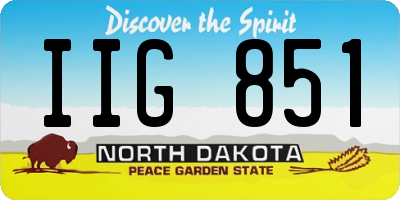 ND license plate IIG851