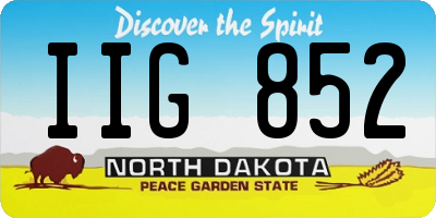 ND license plate IIG852