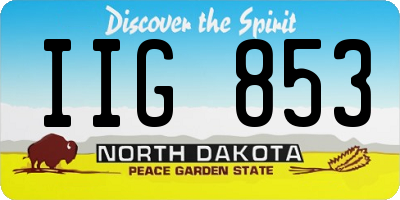 ND license plate IIG853