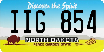 ND license plate IIG854