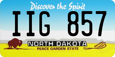 ND license plate IIG857