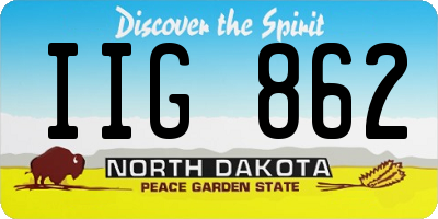 ND license plate IIG862
