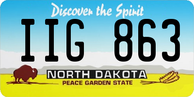 ND license plate IIG863