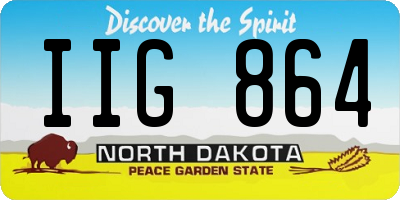 ND license plate IIG864