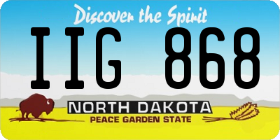 ND license plate IIG868