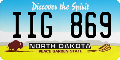 ND license plate IIG869