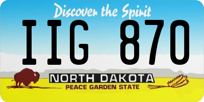 ND license plate IIG870