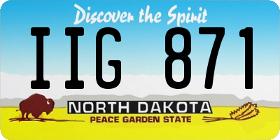 ND license plate IIG871