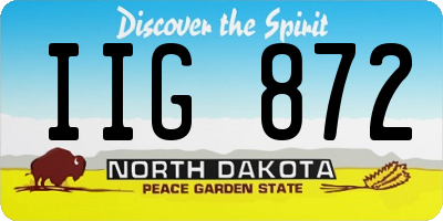 ND license plate IIG872