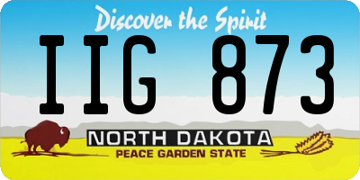 ND license plate IIG873
