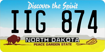 ND license plate IIG874