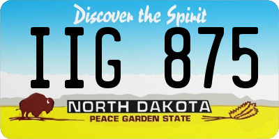 ND license plate IIG875