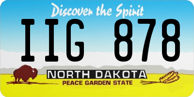 ND license plate IIG878