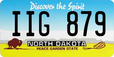 ND license plate IIG879