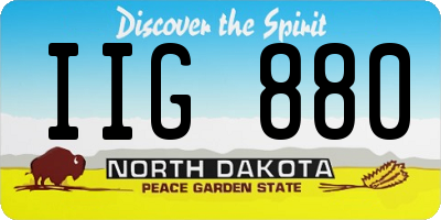 ND license plate IIG880