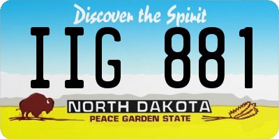 ND license plate IIG881