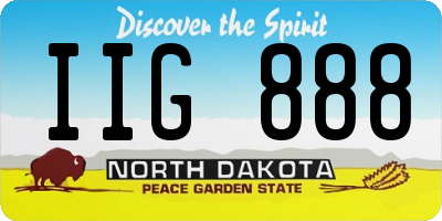 ND license plate IIG888